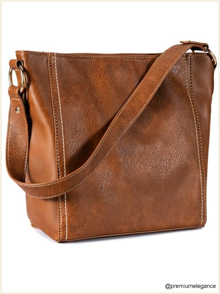 Trendy Soft Vegan Leather Hobo Shoulder Purse Handbag